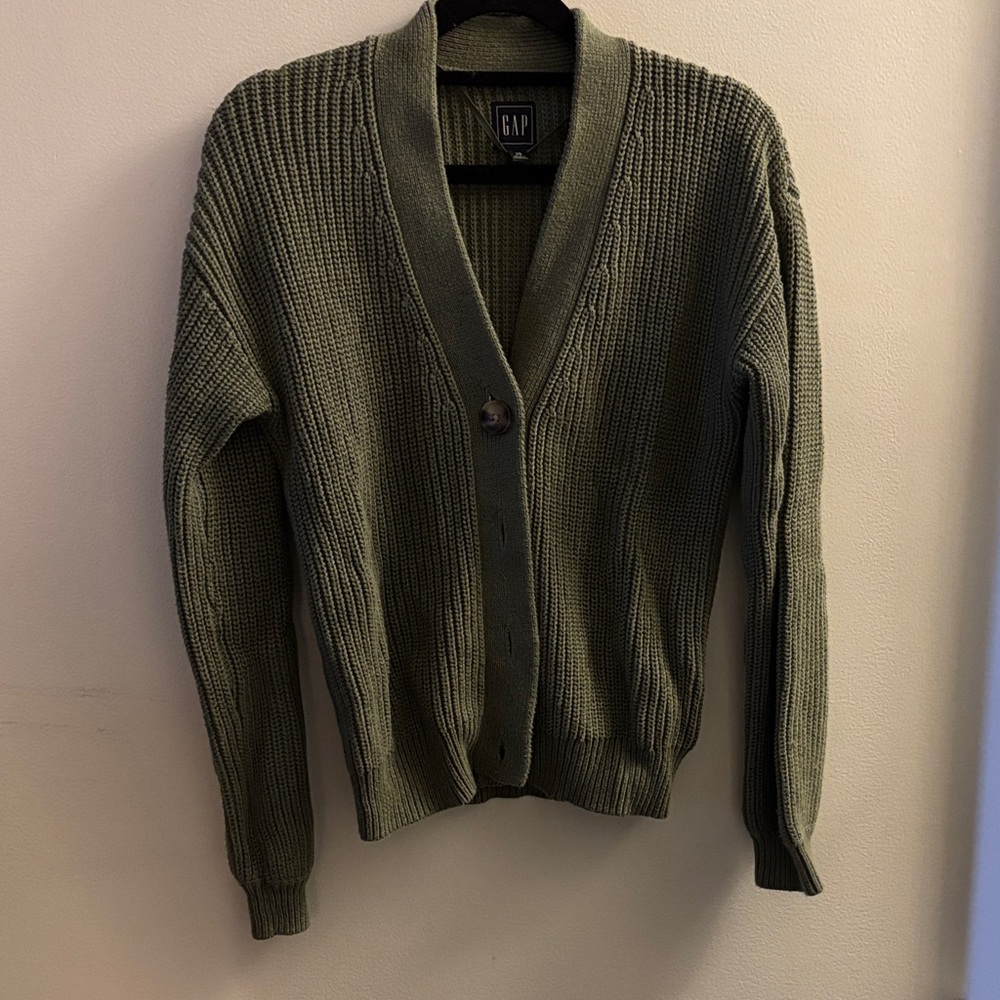GAP Women's Olive Knit Cardigan